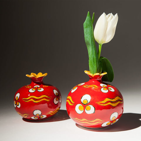 Large Ceramic Pomegranate - Hand Painted