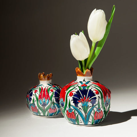 Large Ceramic Pomegranate - Hand Painted