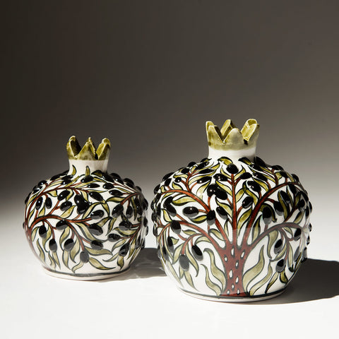 Large Ceramic Pomegranate - Hand Painted