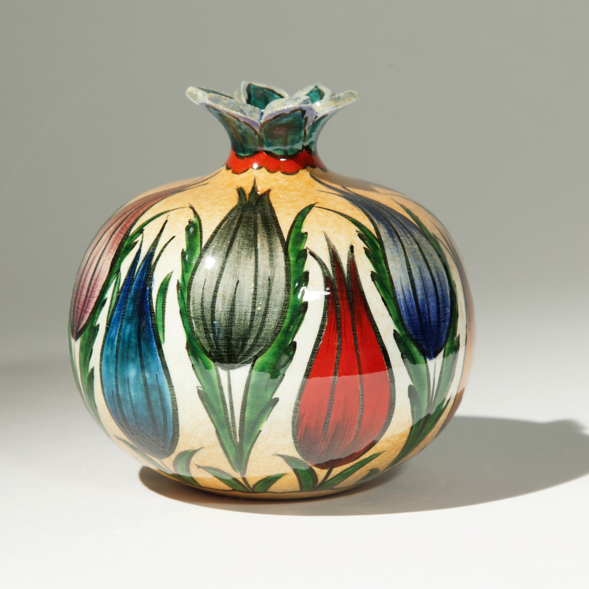 Large Ceramic Pomegranate - Hand Painted