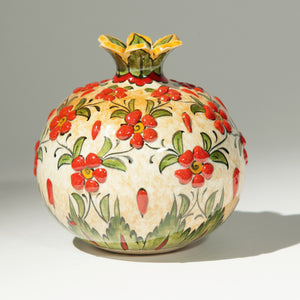 Large Ceramic Pomegranate - Hand Painted