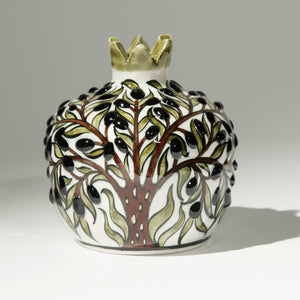 Large Ceramic Pomegranate - Hand Painted